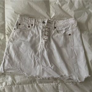 American Eagle Outfitters Cream Denim Skirt